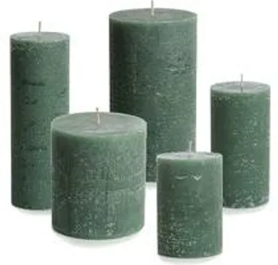 Cactula Stumpenkerzen-Set – Forest Green – 5 Stück