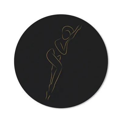 Produktbild von MuchoWow® Mauspad Mousepad Frau - Schwarz - Gold - Strichzeichnung 40x40 cm - Mousepads - Maus Mat - Pad - Mausunterlage - Schreibtisch Accessoires