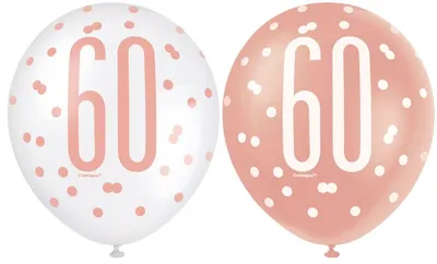Produktbild von 6 Luftballons roségold Zahl 60