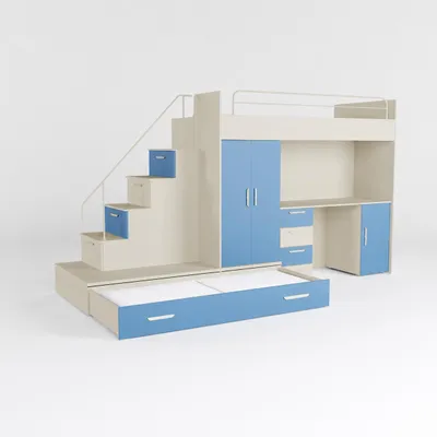 Productafbeelding van Kasjmier kinderset RAJ 5 MAT, kasjmier/nevelblauw