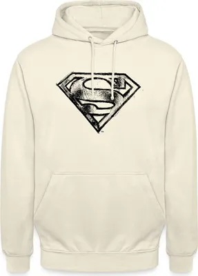 Produktbild von Spreadshirt DC Comics Superman Logo Gezeichnet Uni Hoodie, L, Vanille-Milchshake