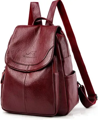 Productafbeelding van CarryQuest® - Rugzak van kunstleer, 32x26x12 cm, rood