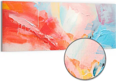 Produktbild von DEQORI Hybrid Leinwand Bild 125x50 cm 'Gefühlswirbel in Farben' Wandbild Glas flach modern