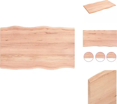 Produktbild von vidaXL Tischplatte 100x60x2 cm Massivholz Eiche Behandelt Baumkante -  Tischplatten