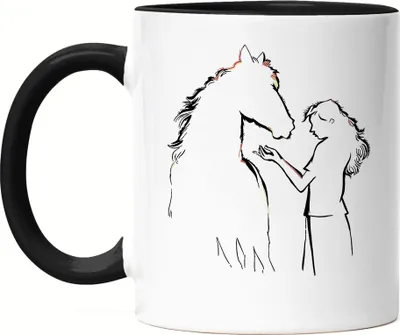 Produktbild von Pferd Tasse Schwarz Hengst Frau Liebe Reiten Hobbie Tier Pferdeflüsterer Ausritt Pferdeliebhaber Reiterin Sport