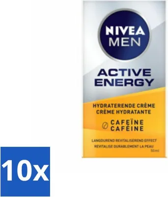 Produktbild von NIVEA MEN Active Energy Gesichtscreme mit Koffein 50 ml - Vorteilspack - 10 Stücke
