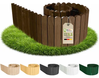 Obrázek produktu pro Floranica Flexibilní obruba záhonu 40 cm x 200 cm Hnědá Zahradní lemování Srolovatelný zahradní plot