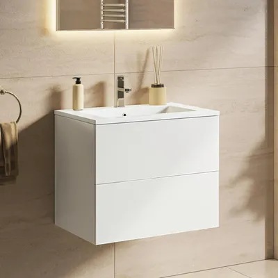 Produktbild von LOMAZOO Waschtisch NINEO 60 cm - Glänzend Weiß - Waschbecken Weiß