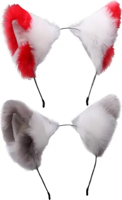 Produktbild von Stück Wolf-Fuchs-Pelzohren Haarreif Kopfschmuck Kostümparty Halloween Stirnband Haarband