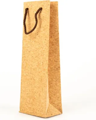 Produktbild von INNA-Glas Geschenktasche Althea für Flaschen, Natur, 12x9x38cm - Kork Geschenktüte