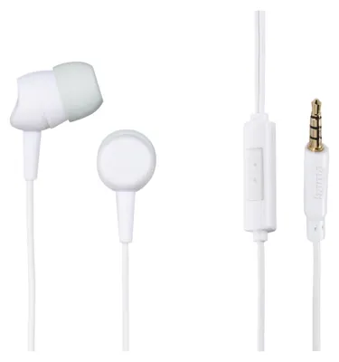 Immagine prodotto di Cuffie Hama "Kooky", in-ear, microfono, protezione antipiega del cavo, bianco
