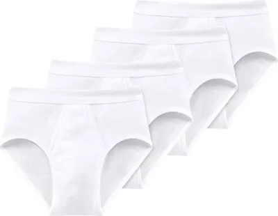 Produktbild von SCHIESSER Herren Slips 4er Pack -  Feinripp, Sportslip, Baumwolle Essentials Weiß M