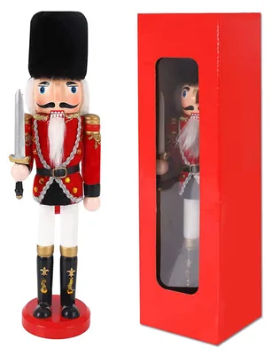 Hölzerner Nussknacker-Soldat, 30 cm, Weihnachtsdekoration, klassisch