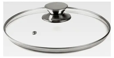 Produktbild von Glasdeckel mit Edelstahlknauf, 20 cm