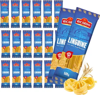 Produktbild von RICARDO Pasta Linguine 20 Pack x 500g Teigwaren Italienische Bandnudeln Vorteilspack