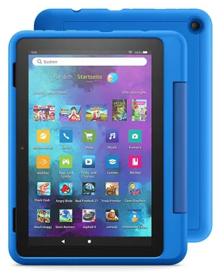Produktbild von Amazon Fire HD 8 Kids Pro (10th Generation) Tablet - 20,3 cm (8 Zoll) HD - 2 GB Speicher - 32 GB SSD - Himmelblau - Quad-Core 1,30 GHz - Biszu 1 TB Memory Card Supported Capacity - microSD Unterstützt - 1024 x 600 - IPS-Technologie (In-Plane-Switching) Display - 2 Megapixel Kamera vorne - 12 Stunden Maximale Akkulaufzeit