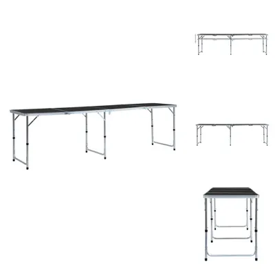 Zdjęcie produktu dla vidaXL Składany stolik kempingowy szary aluminium 240 x 60 cm - Meble kempingowe