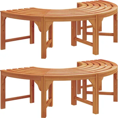 Produktbild von Baumbank 2 pcs Natur 160 x 80 x 45cm Massives Eukalyptus Holz