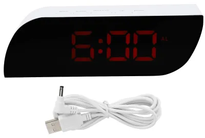 LED-Digitalwecker, rot, 12/24h, einstellbare Helligkeit, USB/Batterie