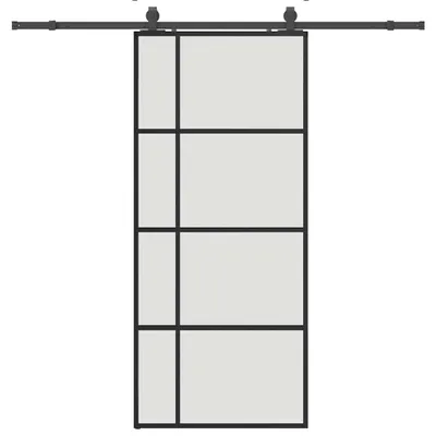 Obrázek produktu pro vidaXL Posuvné dveře s kováním černé 90x205 cm sklo ESG