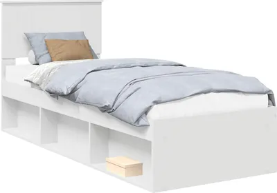 Obrázek produktu pro Rám postele s čelo Bílá 75 x 190 cm Masivní borové dřevo