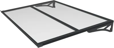 Produktbild von Vordach Bordeaux aus schwarzem Aluminium 140 x 90 x 14,8 cm
