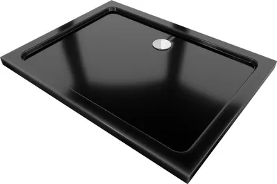 Produktbild von Mexen Flat rechteckige Duschwanne slim 120 x 80 cm, Schwarz, Siphon Chrom - 40708012
