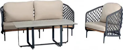 Produktbild von Garten Rattanmöbel Sofagarnitur Terrasse Set Möbel Balkon Outdoor Lounge 3tlg.