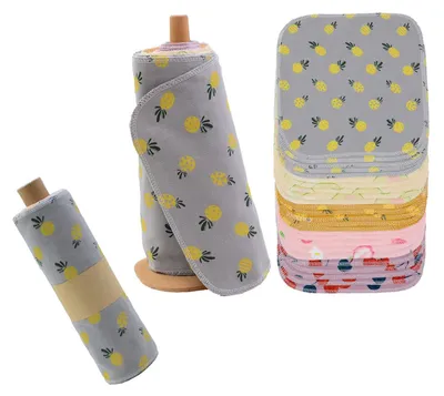 Produktbild von Wiederverwendbare Papiertücher - 25 Stück Baumwolltücher mit Rolle