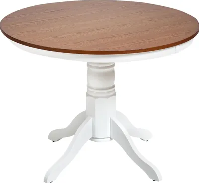 Produktbild von BELIANI Esstisch Braune Esche MDF-Tischplatte Rund ø 100 cm mit Holzbeinen Mittelfuß für 4 Personen Modern Landhausstil Esszimmer Ausstattung Möbel