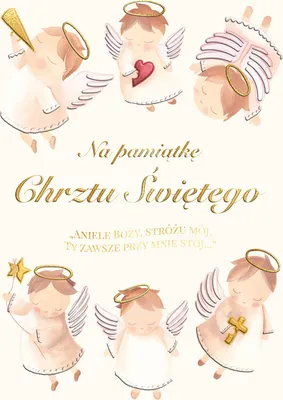 Obrázok produktu pre Karnet A5 Chrzest Henry - Aniołki, Złocenia i Tłoczenia