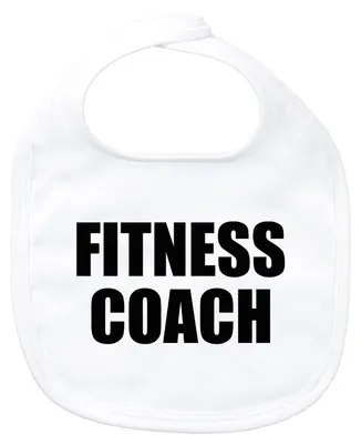 Produktbild von Huuraa Baby Lätzchen Fitness Coach Training White Klettverschluss Baumwolle Latz Geschenkidee