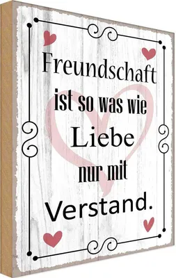 Produktbild von vianmo Holzschild 40x30 cm Freundschaft ist so wie Liebe Familie Freunde