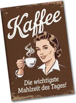 Produktbild von Frau mit Kaffeetasse - Die wichtigste Mahlzeit - Souvenir Souvenir Magnet