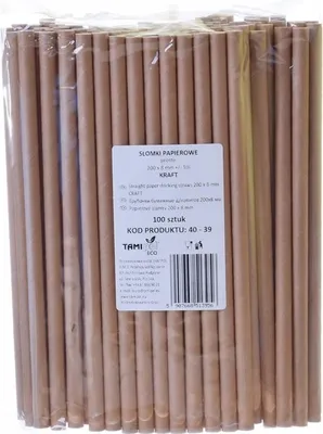 Produktbild von NATURAL THICK KRAFT Papierstrohhalme 200x8mm / 100 Stück