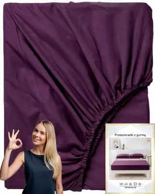 Produktbild von Home91 Baumwoll-Spannbettlaken 140x200 cm Lila