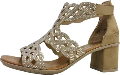 Image de Rieker 6477361 647 - Sandales pour femmes, modèle haut, couleur beige, style décontracté