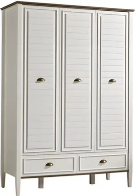 Produktbild von Weißer Holzschrank modern, geräumig, stilvoll für Schlafzimmer