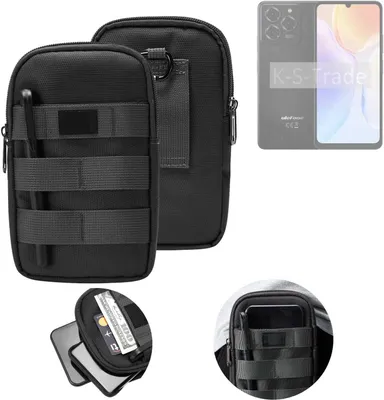 Produktbild von K-S-Trade Holster Gürtel Tasche kompatibel mit Ulefone Note 20 Pro Handy Tasche Schutz Hülle dunkel-grau viele Fächer, 1x