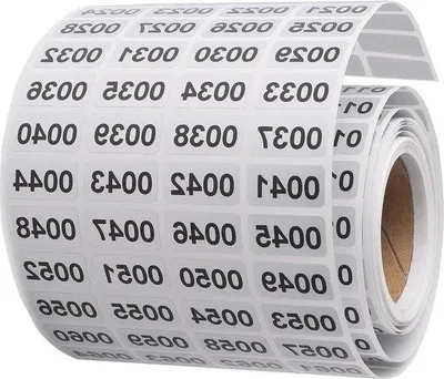 Image de Autocollants numérotés, autocollants numérotés consécutifs, étiquettes d'inventaire imperméables - lot de 2100 - petits autocollants imperméables