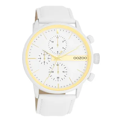 Produktbild von Oozoo Armbanduhr weiß Leder Timepieces Herren Analog-Quarzuhr UOC11313