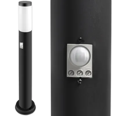 Produktbild von MasterLED Außenleuchte E27 IP44 mit Sensor Pollerleuchte Edelstahl 65cm Schwarz Wegeleuchte Gartenbeleuchtung Bewegungsmelder