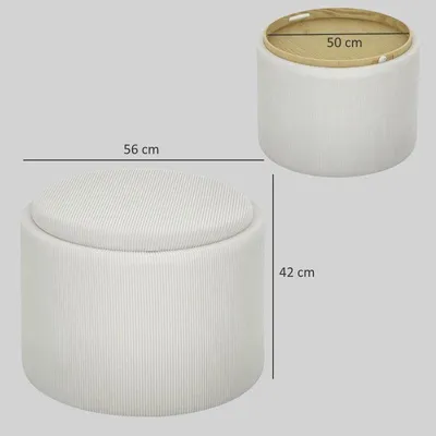 Immagine prodotto di Pouf contenitore – Panca contenitore – Poggiapiedi – Cuscino da seduta – Panca – Con coperchio rimovibile – 56x56x42 cm