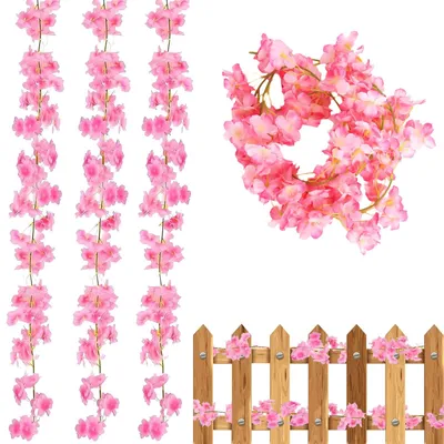 Kunst-Kirschblüten, 3 Stück, 180 cm, hängend, für Dekoration