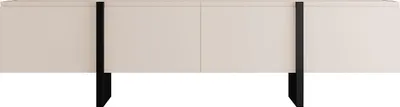 Produktbild von 4-türiger RTV-Schrank aus MDF - Beige und Schwarz - LUVONIA