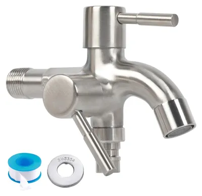 Doppel-Außenwasserhahn G1/2, 304 Edelstahl, frostbeständig