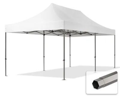 Produktbild von TOOLPORT 3x6m Stahl Faltpavillon, ohne Seitenteile, weiß