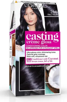 Produktbild von L'Oral Paris Casting Creme Gloss Hair Color 210 Blue Black.