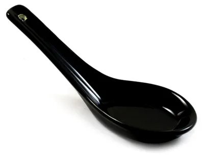 Produktbild von Schwarzer Keramiklöffel für japanische Miso-Suppe