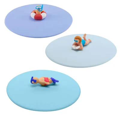 Produktbild von Glasabdeckung Glas Deckel Beach Mix 3er Set aus Silikon
